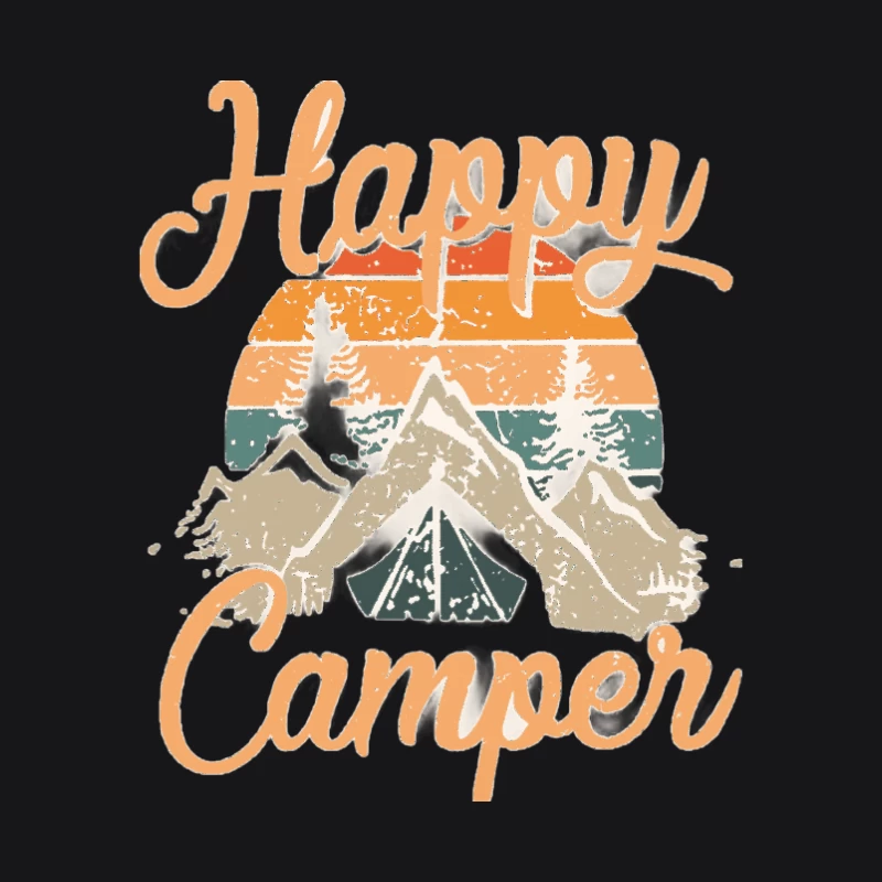 Glücklicher Camper Design mit Bergen und Sonnenuntergang Damen Pullover Hoodie