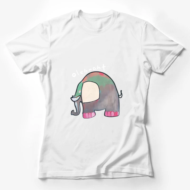 Éléphant de dessin animé coloré Femme T-Shirt