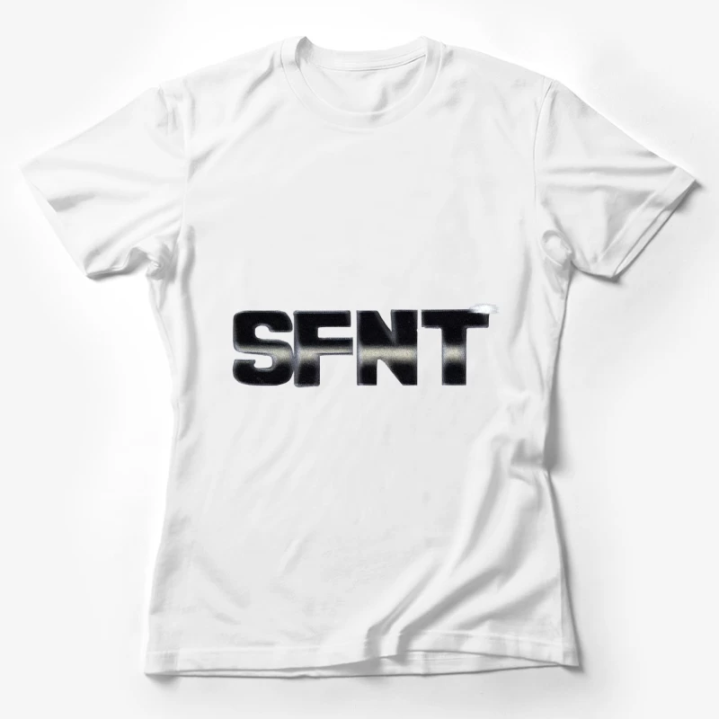 Metallisches Textdesign Damen T-Shirt