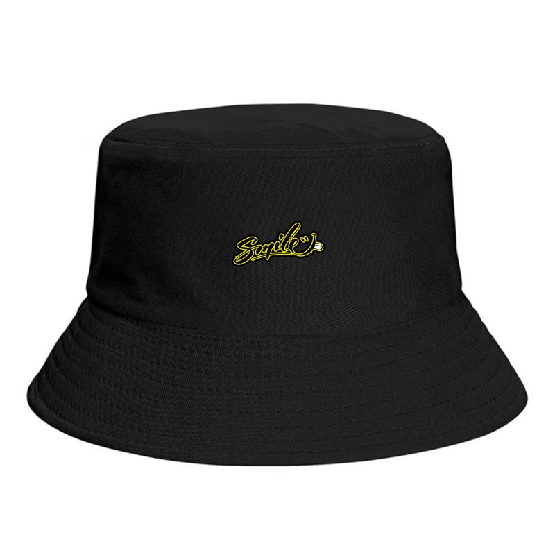Modern Graffiti Art Design Featuring "Smile" Bucket Hat