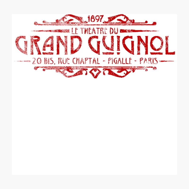 Grand Guignol, distressed Throw Pillow