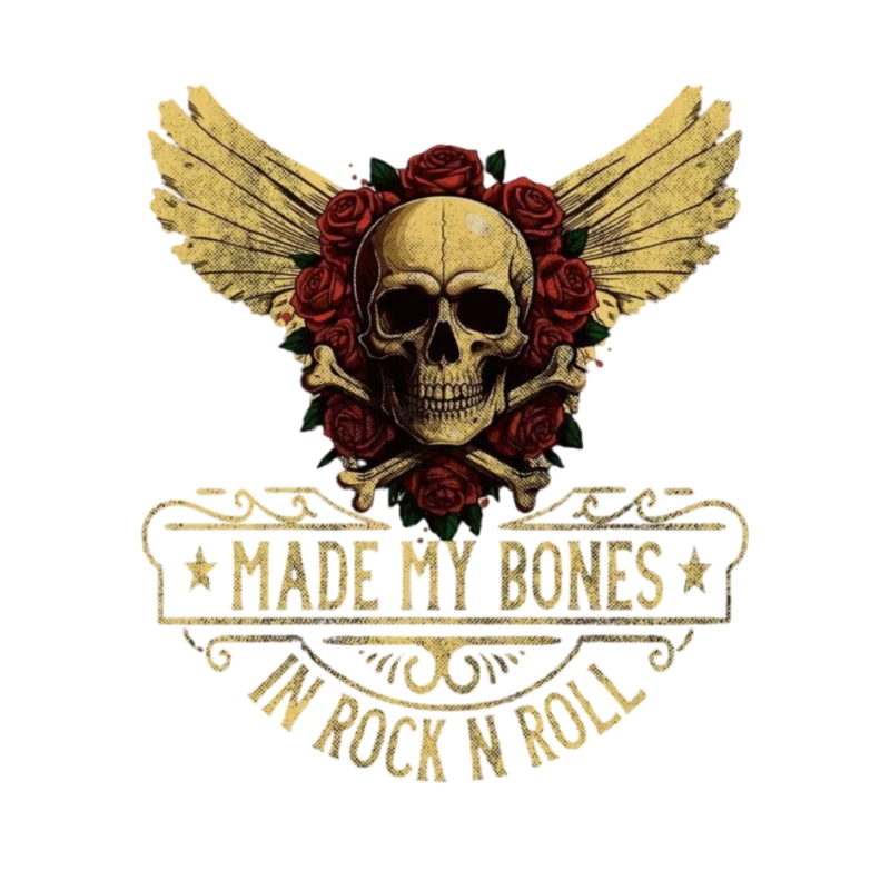 Rock and Roll Skull Design Pin