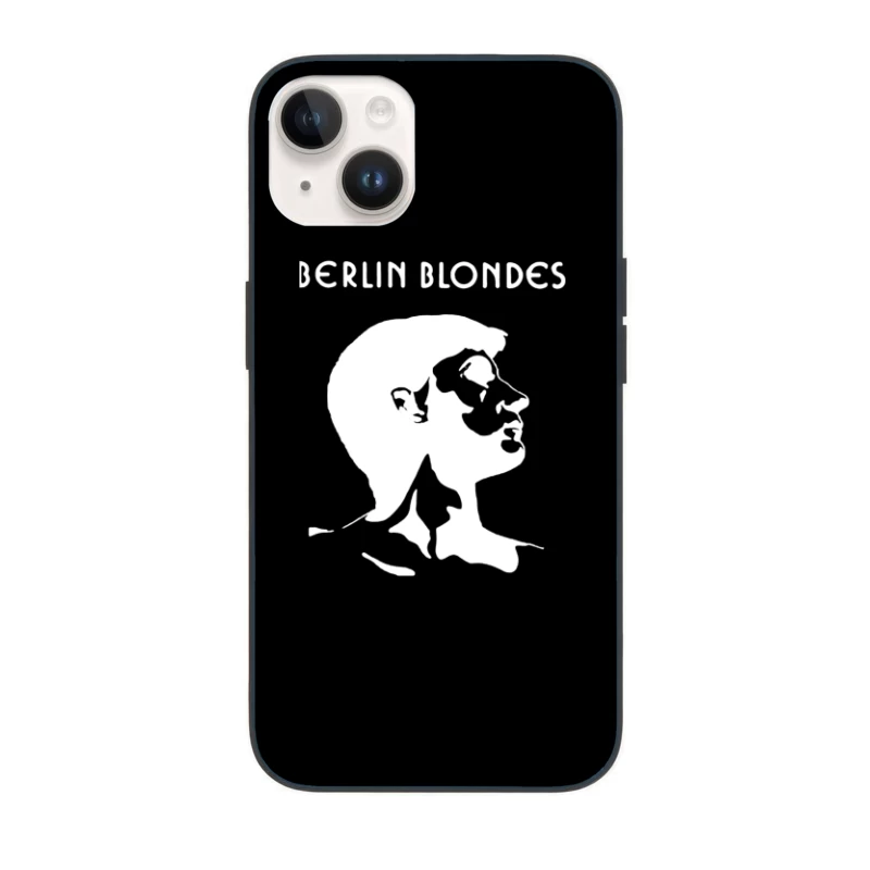 Minimalist Line Art Profile with Berlin Blondes Text iPhone Case