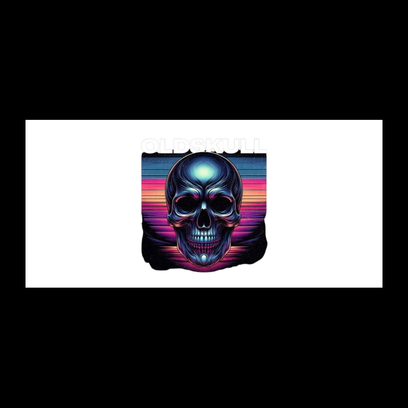 Retro Synthwave Neon Skull Artwork Coffee Mug