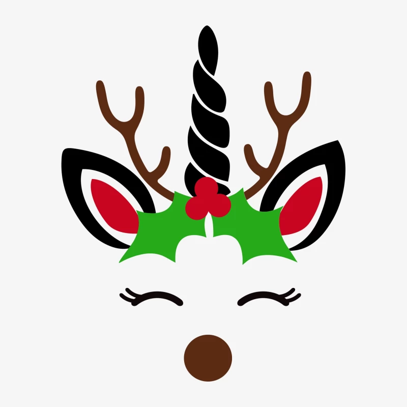 Licorne de Noël avec bois de renne Homme Sweat-shirt à enfiler