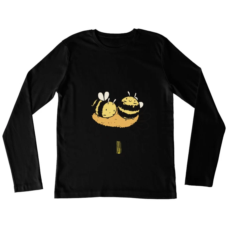 Süße Bienen auf Blume Damen Langarm T-Shirt