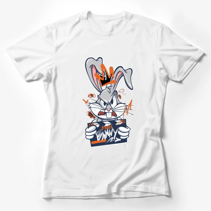 Graffiti-Hase mit Krone Damen T-Shirt