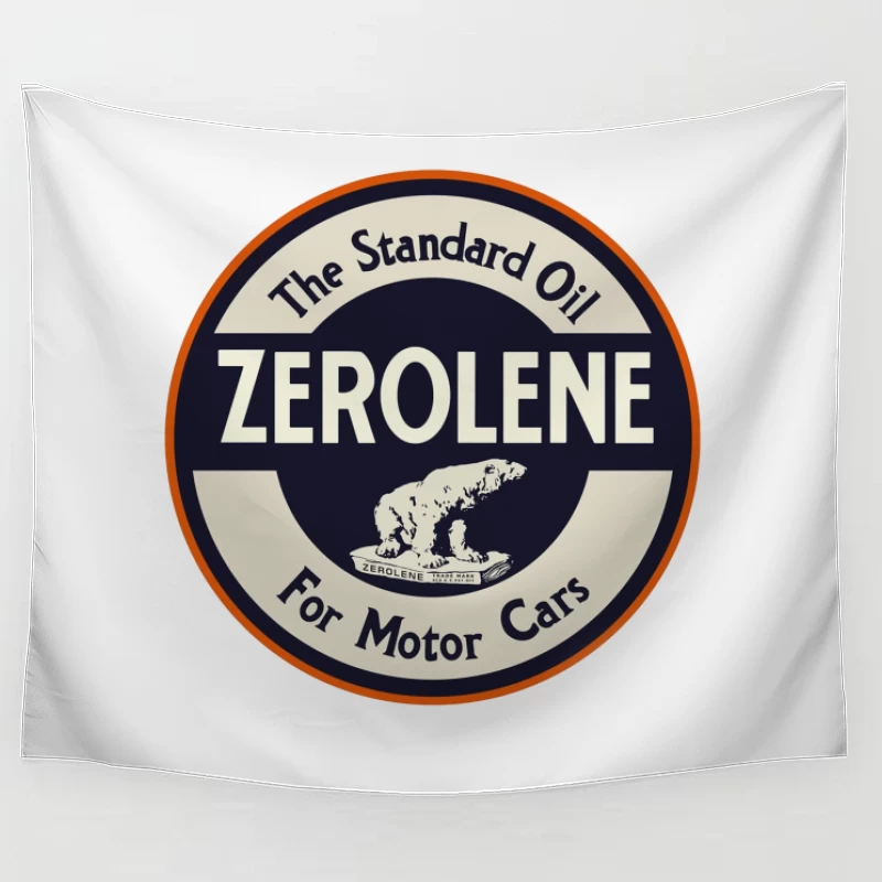 Vintage Standard Oil Zerolene Motor Oil Advertisement with Polar Bear Logo Tapestry