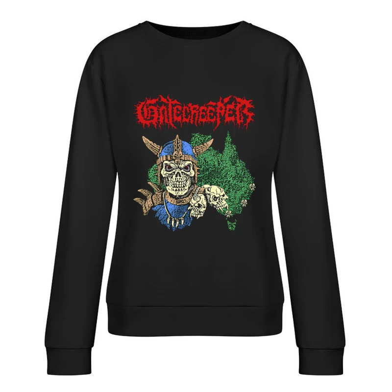 Gatecreeper Skull Spartan Female Pullover Sweatshirt