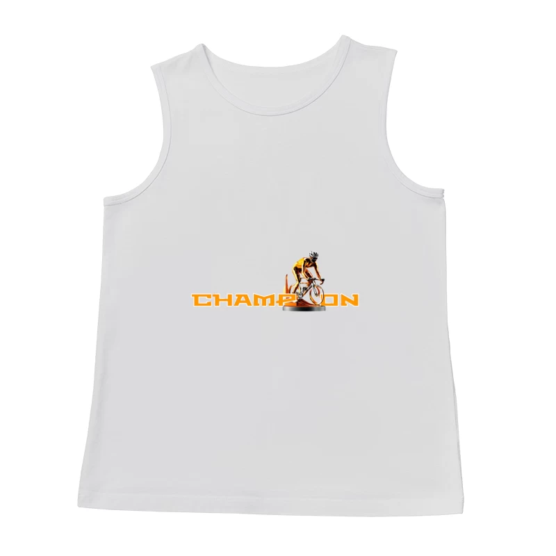 Champion Cycling Sports Logo with Trophy Cyclist Male Tank Top