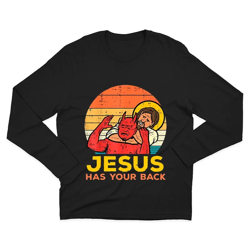 Jesus schützt vor dem Teufel Herren Langarm T-Shirt