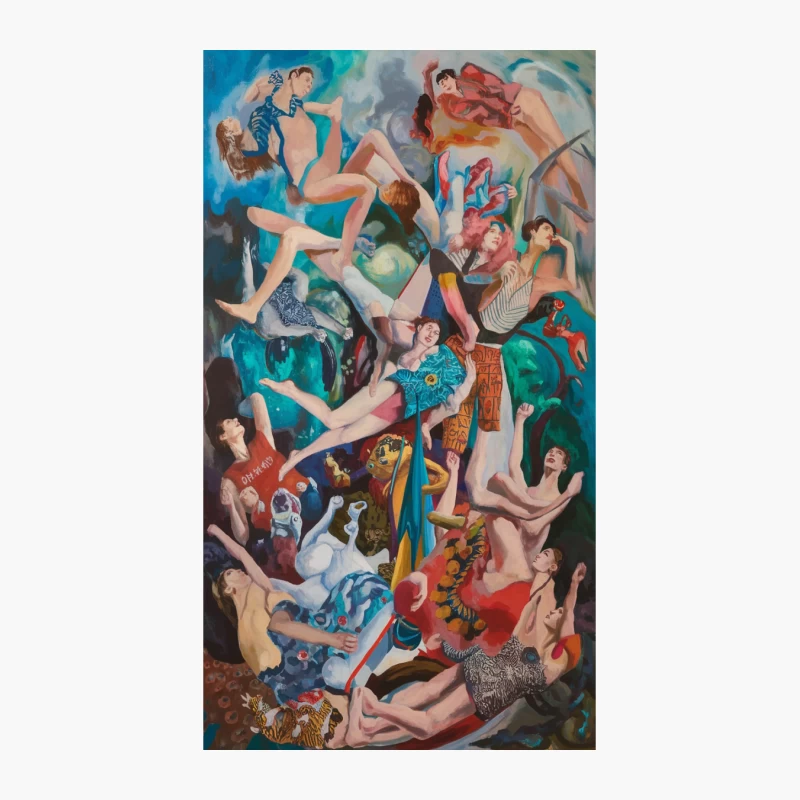 Surrealist Abstract: A Chaotic Dance of Nude Figures Cotton Tote Bag