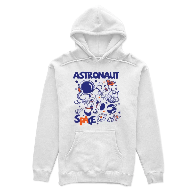 Astronaut im Weltraum mit Rakete und Planeten Damen Pullover Hoodie