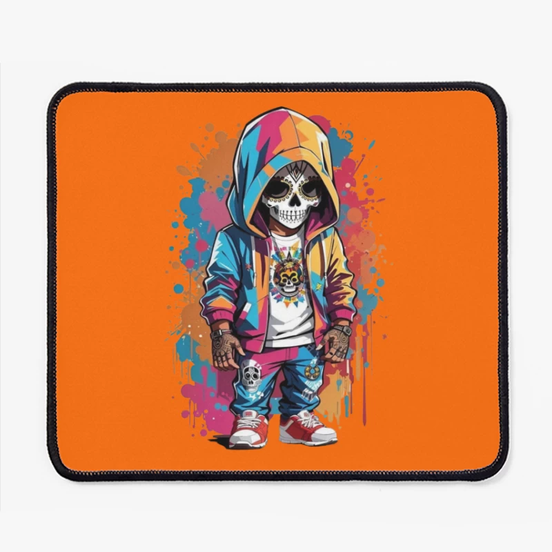 Colorful Skeleton Character in Streetwear Mouse Pad