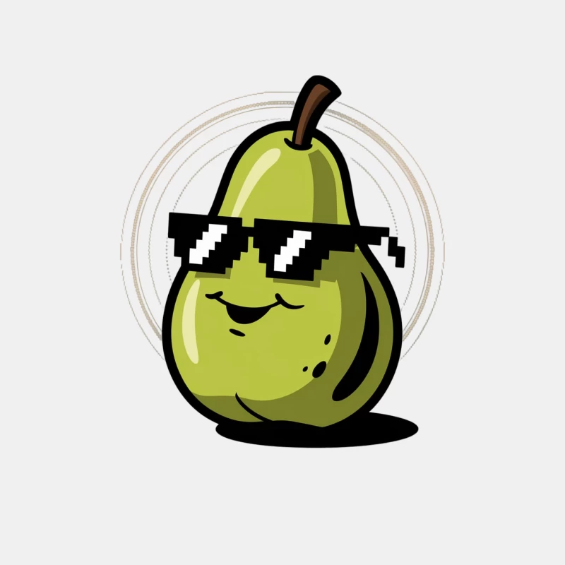Cool Cartoon Green Pear With Sunglasses Illustration Male Tank Top