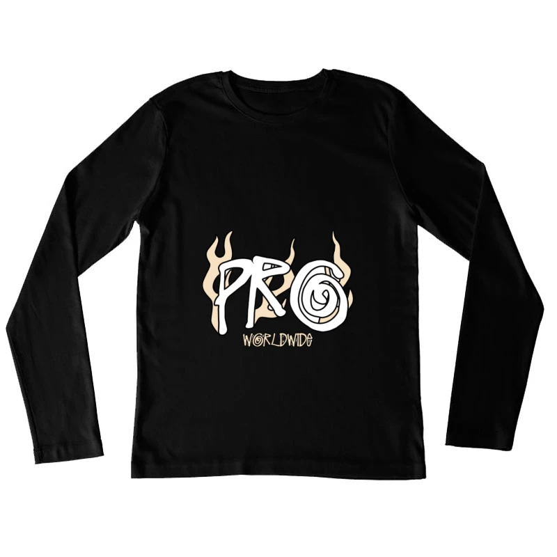 Logo Pro Worldwide avec Flammes Femme Manches Longues T-Shirt