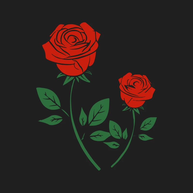 Zwei rote Rosen mit Blättern Herren Tanktops