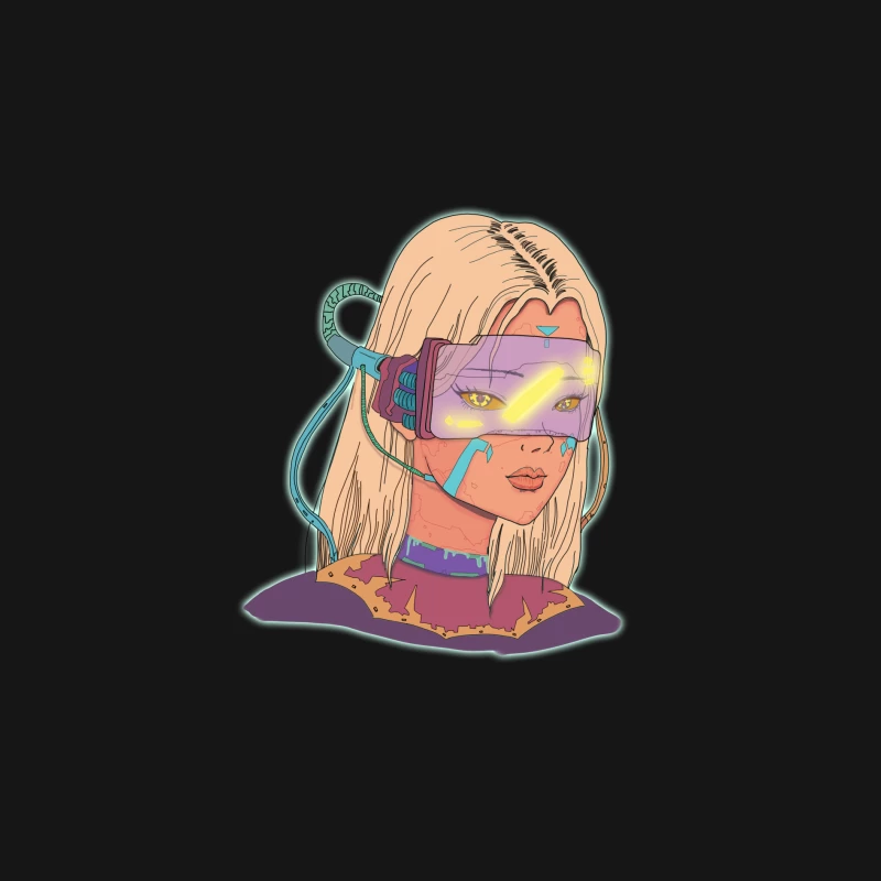 Cyberpunk-Futurismus-Porträt Damen Langarm T-Shirt