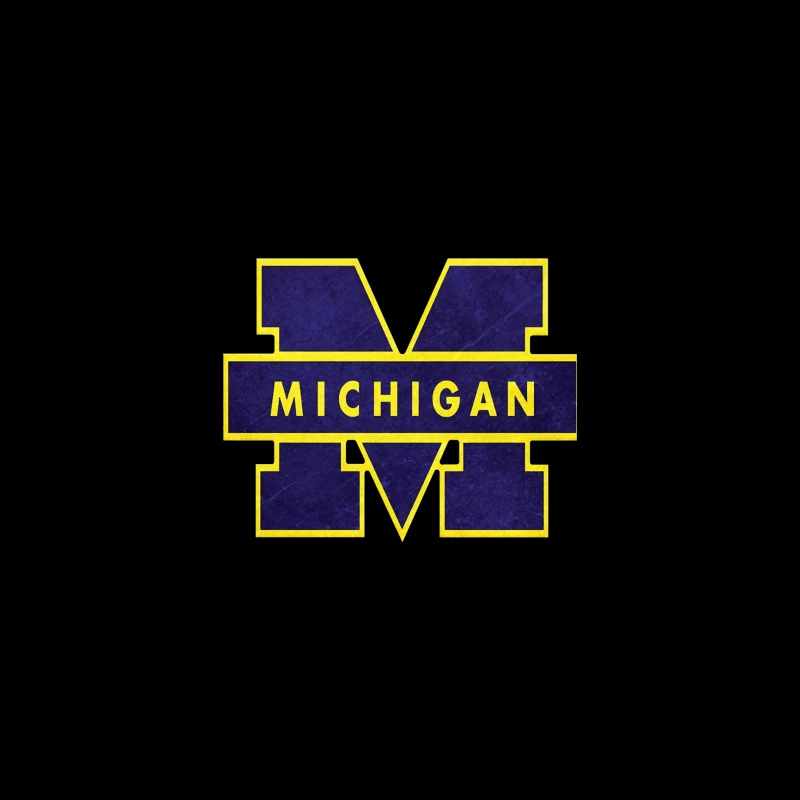 University of Michigan Athletic Block M Logo in Navy and Yellow iPhone Case