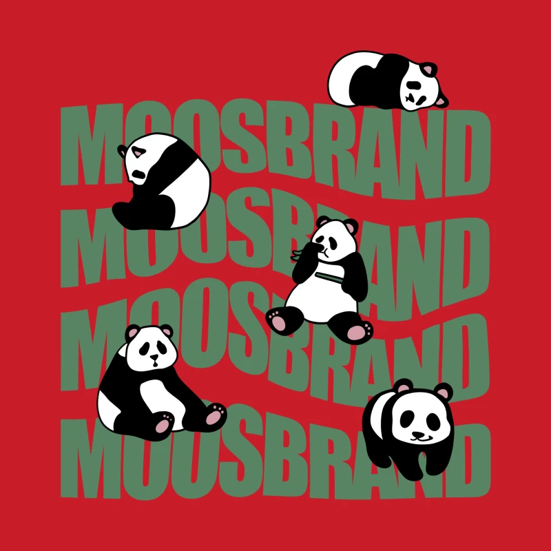 Pandas auf Moosbrand Hintergrund Herren Pullover Hoodie