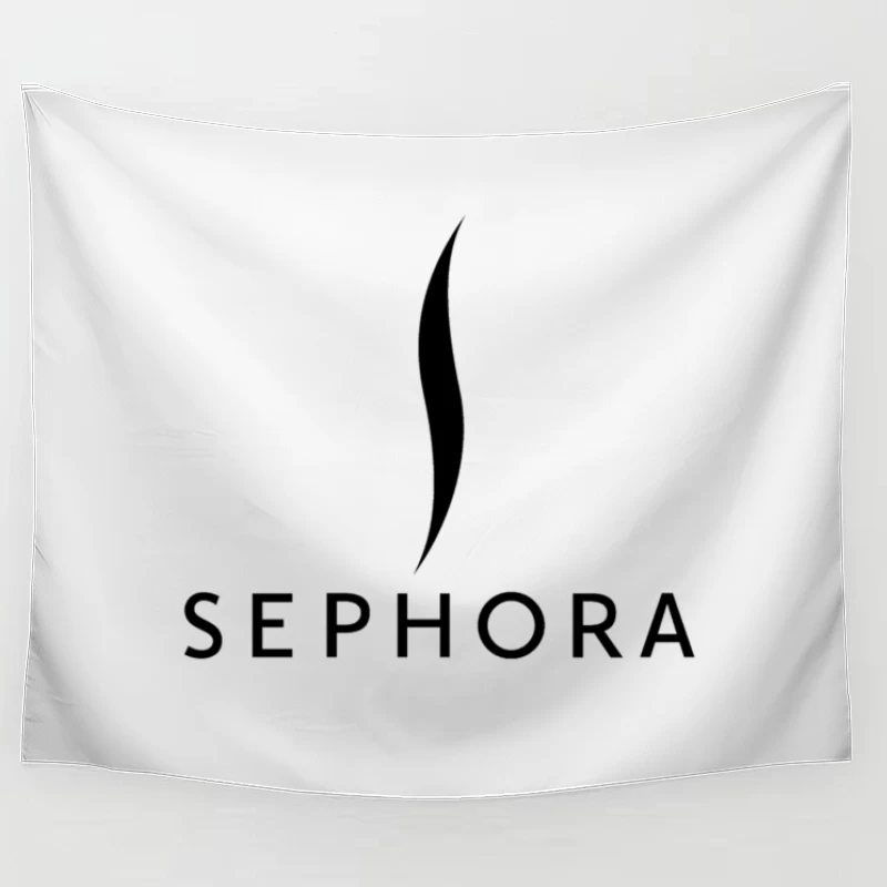 Sephora Black and White Minimalist Beauty Retailer Logo Tapestry