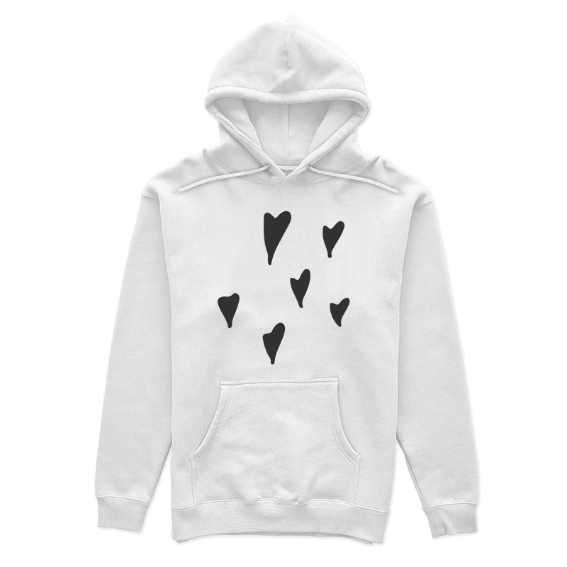 Cœurs asymétriques en noir Femme Sweat à capuche