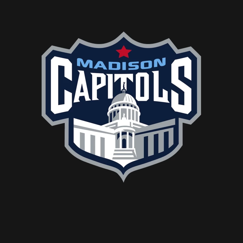 Madison Capitols Hockey Team Logo featuring Wisconsin State Capitol Building Male T-Shirt