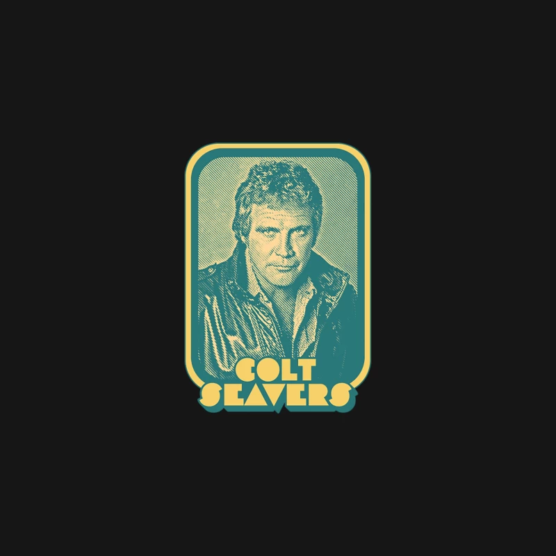 Vintage Retro Poster of Actor in Leather Jacket Desk Mat