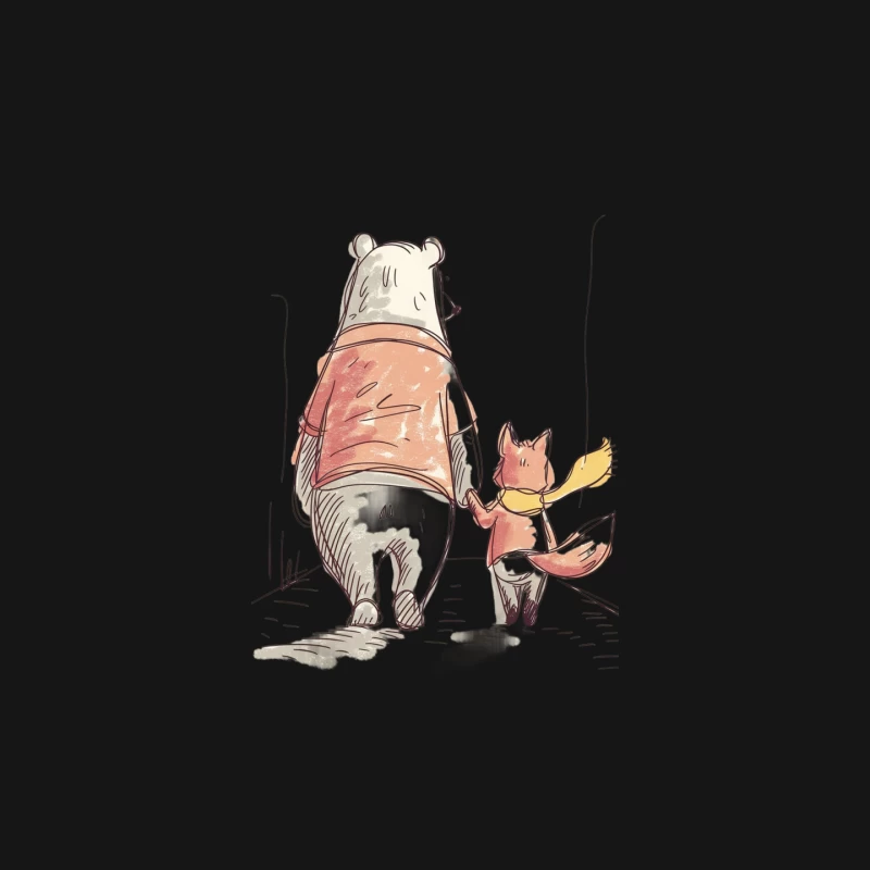 Classic Winnie the Pooh and Piglet Illustration: A Walk of Friendship Mouse Pad
