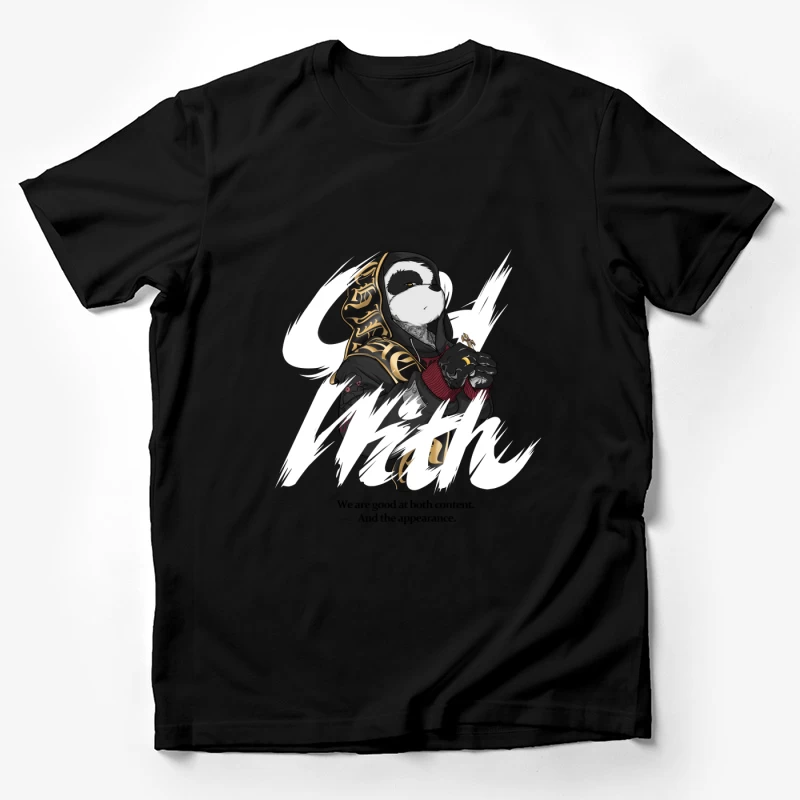 Futuristische Pandadekoration mit Kreuz Herren T-Shirt