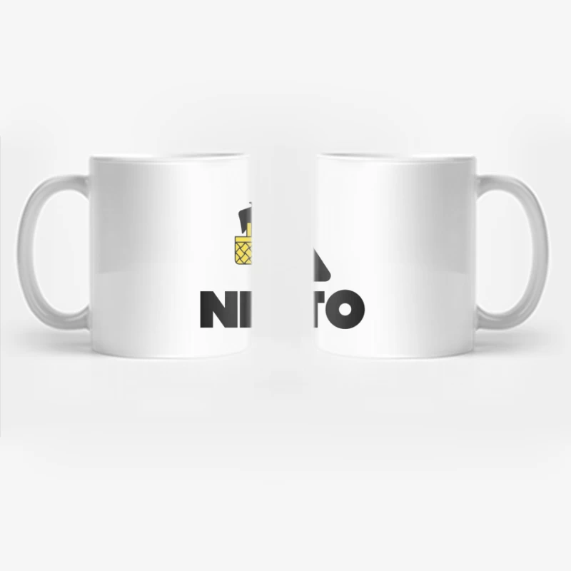 Netto Supermarket Logo with Black Dog and Yellow Basket Coffee Mug