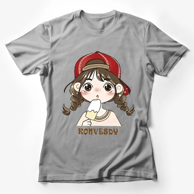 Mädchen mit Eis am Stiel Damen T-Shirt
