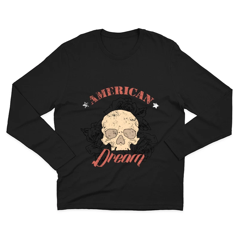 Crâne du Rêve Américain Homme Manches Longues T-Shirt