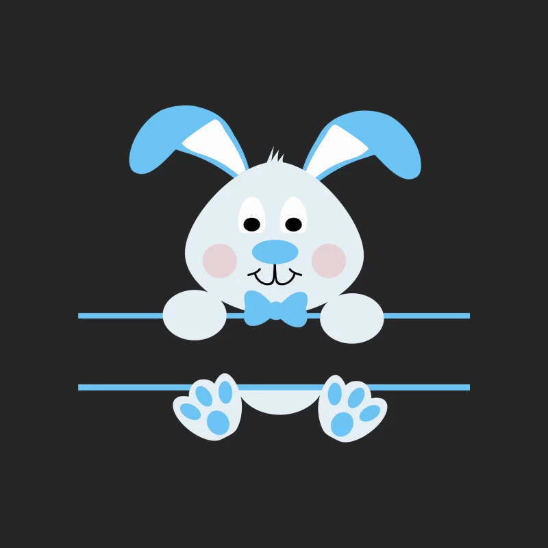 Lapin mignon avec un nœud papillon bleu Homme Sweat-shirt à enfiler