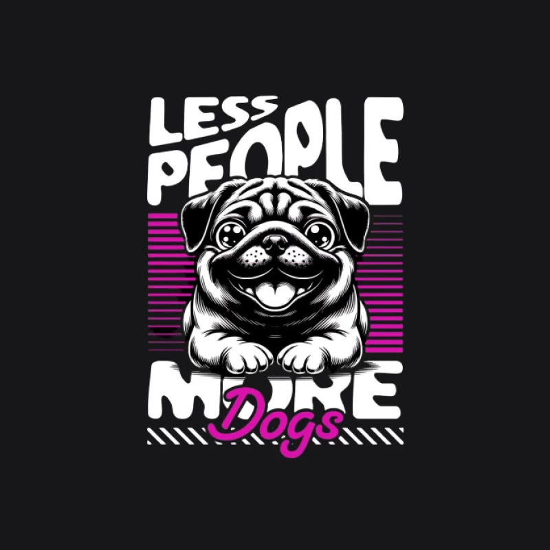 Moins de gens, plus de chiens - Dessin animé amusant Femme Sweat à capuche