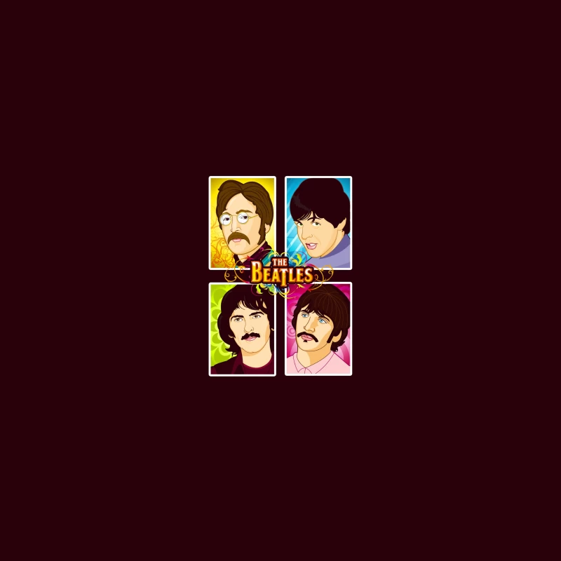 The Beatles Illustrated Portraits Coffee Mug