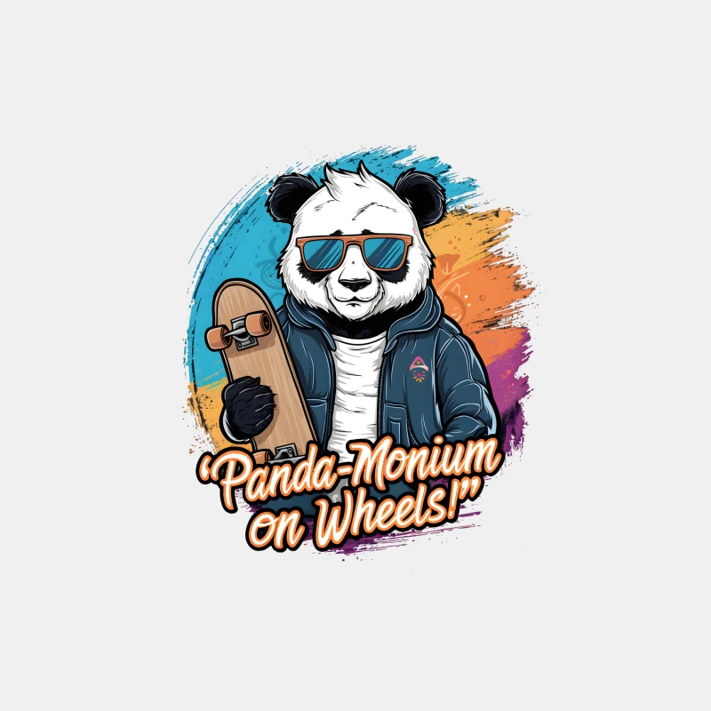 Cool Skateboarding Panda with Sunglasses and Jacket Male Tank Top