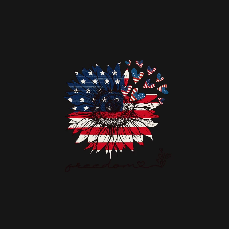 Freiheit Sonnenblume mit amerikanischer Flagge Herren T-Shirt