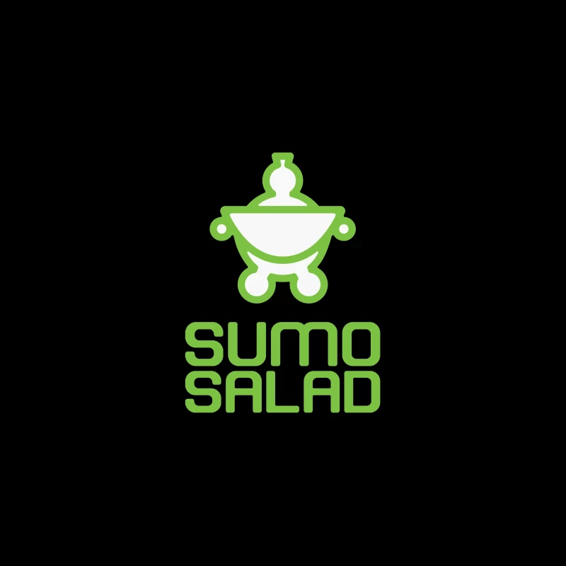 Green Minimalist Sumo Salad Restaurant Logo Tapestry