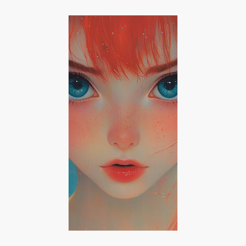Vibrant Anime-Inspired Digital Portrait of Red-Haired Fantasy Character iPhone Case