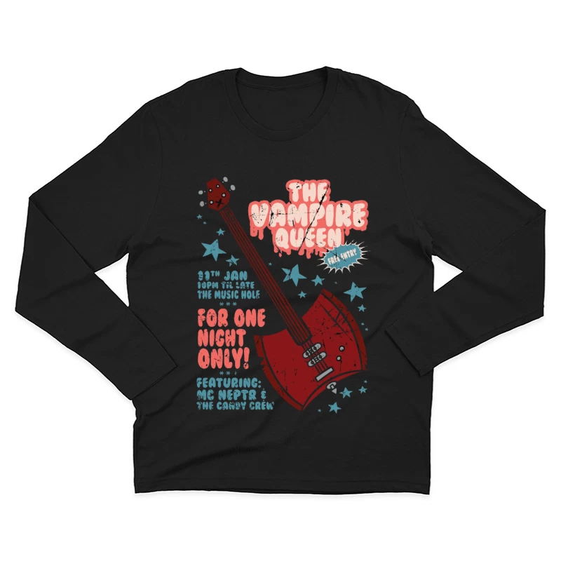 Retro Concert Poster: The Vampire Queen Live at The Music Hole Male Long Sleeve T-Shirt