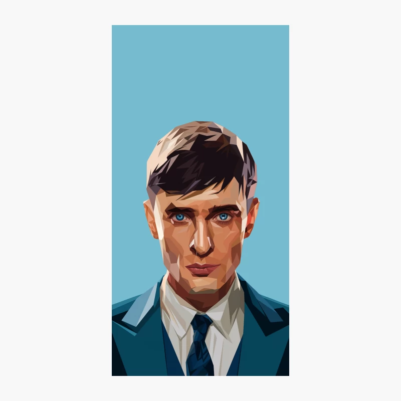 Stylized Low Poly Portrait of Businessman with Blue Eyes iPhone Case