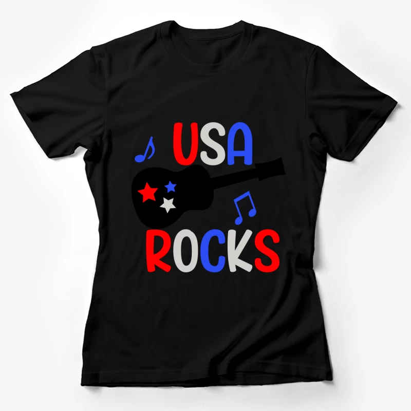 USA Rocks avec Musique et Étoiles Femme T-Shirt