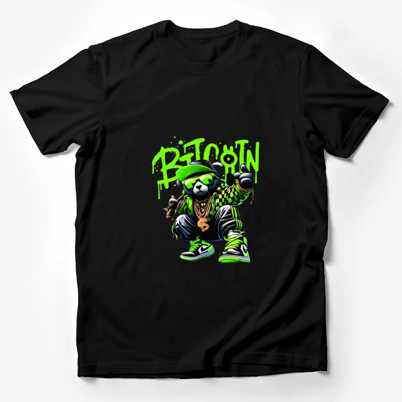 Ours Graffiti avec Thème Bitcoin Homme T-Shirt