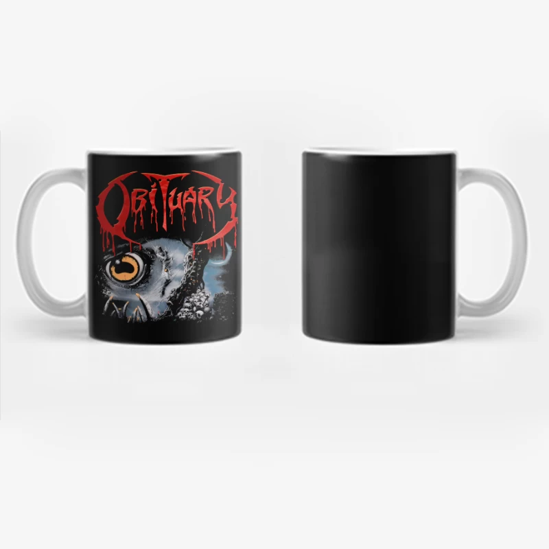 Obituary Slowly We Rot Red Coffee Mug