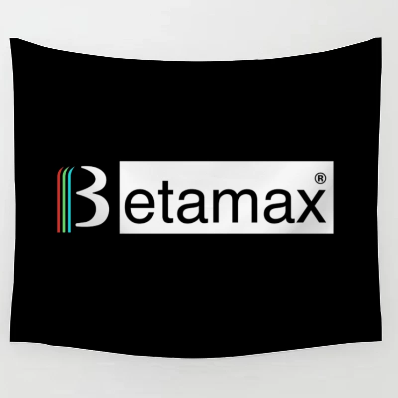 Etamax Modern Minimalist Brand Logo with Colored Stripes Tapestry