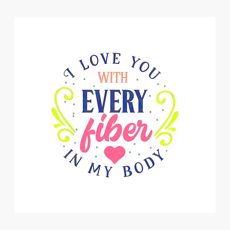 Colorful Love Typography with Fiber Message Throw Pillow