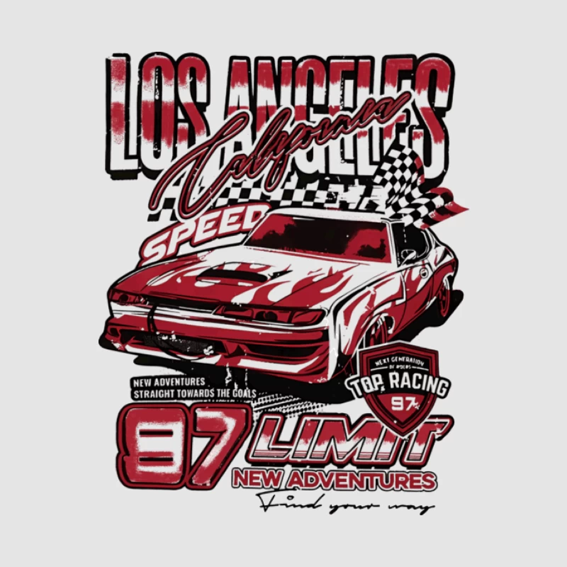 Rennwagen-Design in Los Angeles Damen Pullover Hoodie