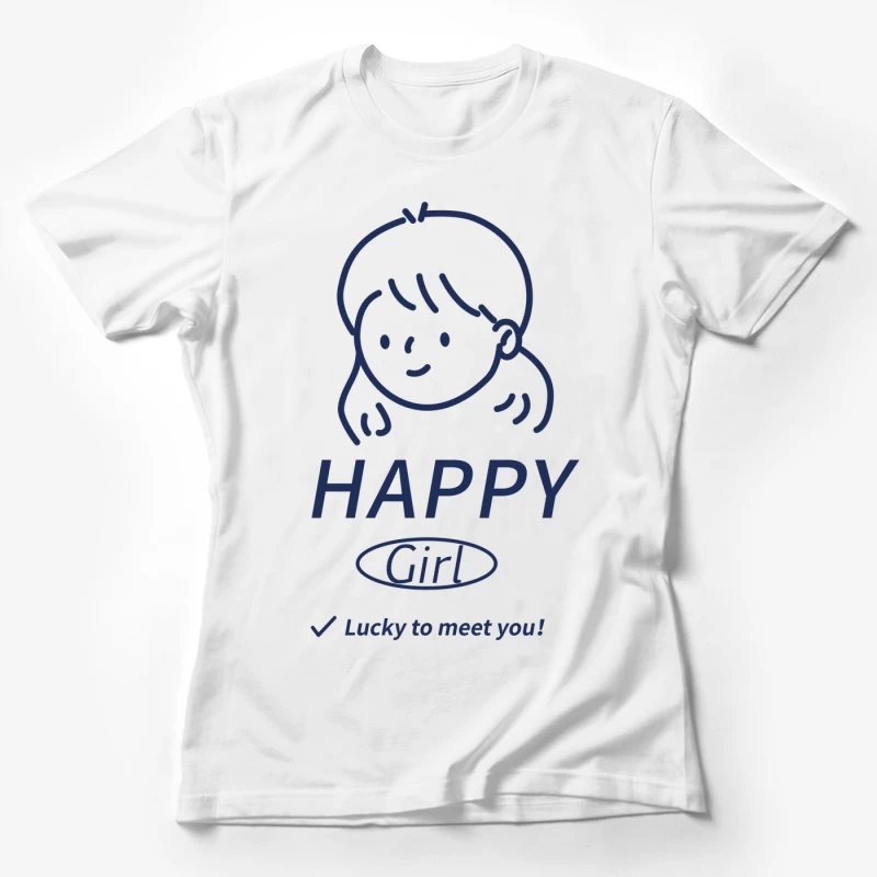 Fröhliches Mädchen Illustration Damen T-Shirt