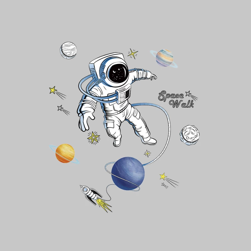 Astronaut im Weltraum mit Planeten und Sternen Herren Langarm T-Shirt
